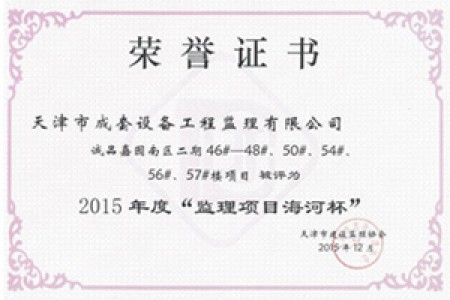 监理海河杯（2015年）