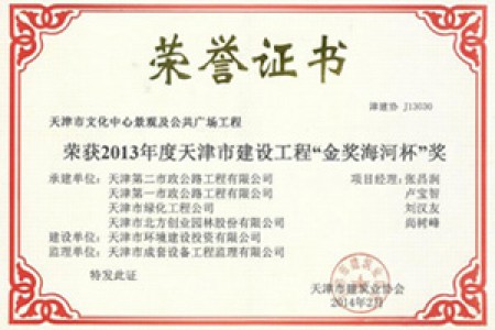 建设工程金奖海河杯（2013年）