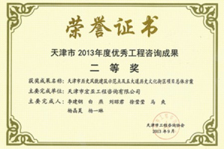 优秀咨询成果二等奖(2013)